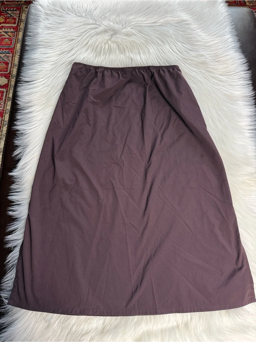 Uniqlo Maroon Wine Smooth Midi Skirt